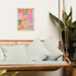 Bloemvormen - Retro - Kleurrijk tuinposter los doek klein -sfeer7