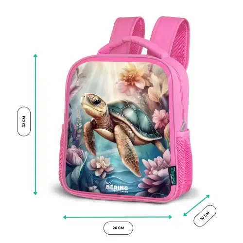 Zeeschildpad tussen bloemen onder water Kinderrugzak - Roze middel -productfoto_formaten