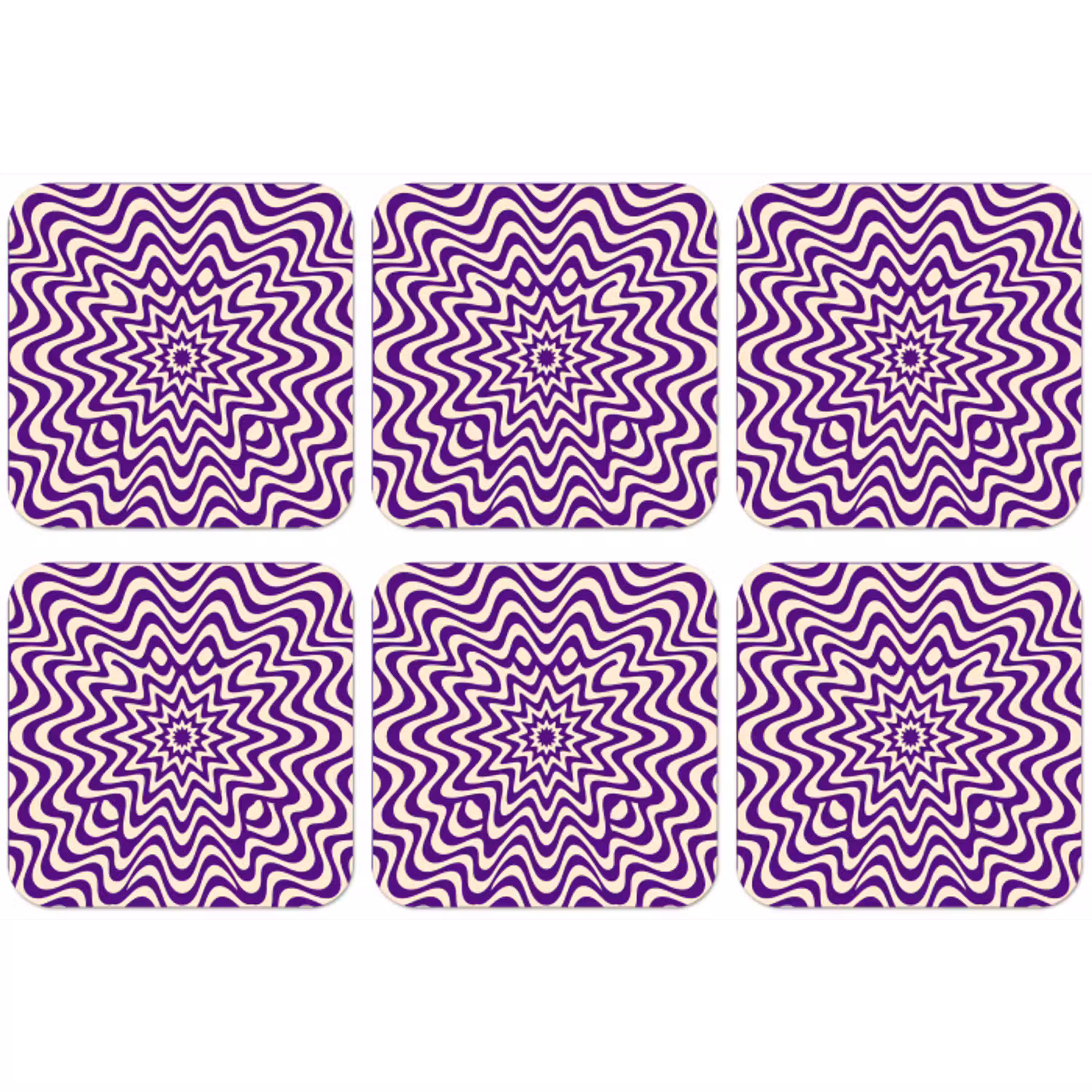 Abstract - Golven - Optisch - Modern - Paars onderzetter kurk middel -zkaufland3dotto