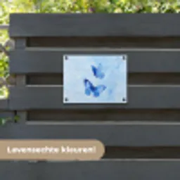 Vlinders - Sierlijk - Blauw tuinposter los doek klein -sfeer3