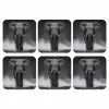 Olifant - Zwart - Wit - Rook onderzetter kurk middel -3d