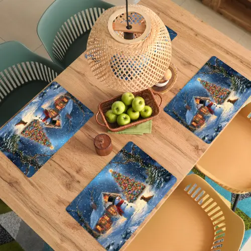Kerstwonder - Winteravond - Kleurrijk Placemat vinyl groot -zzsfeer5_Kitchenyeah-website