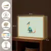 Staart - Dino - Minimalistisch - Blauw Light Box met batterij (Wandlamp kind) middel -USP_websiteoverzichtNL