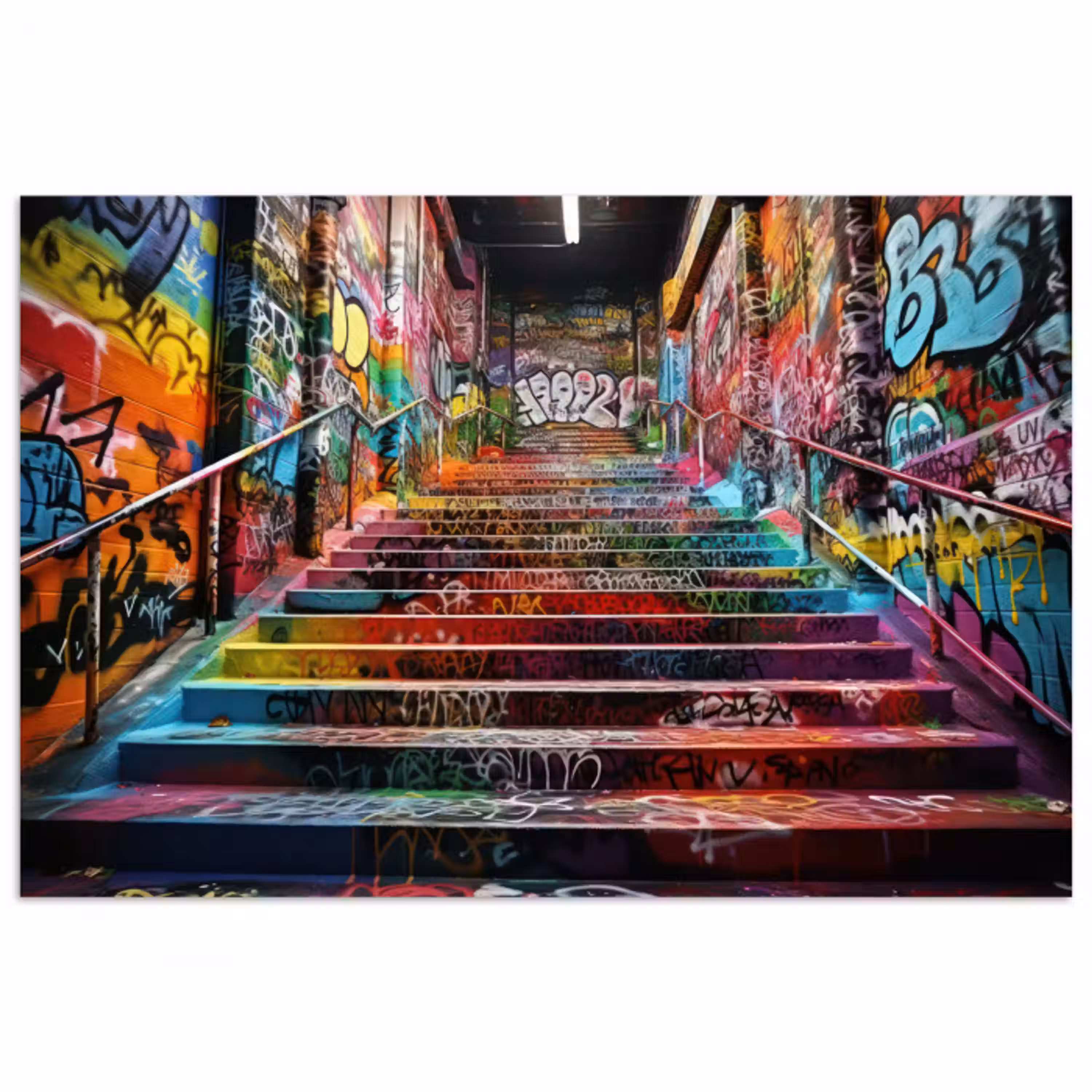 Trap - Graffiti - Kleuren - Kunst poster papier klein -3d