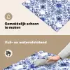 Bloemen - Blauw - Patroon - Wit Inductie beschemer met haakjes klein 777 -ky-schoon-nl