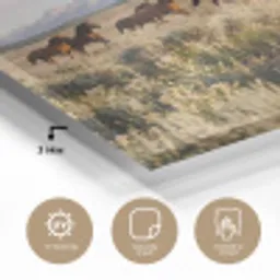 Paarden - Kudde - Bergen - Vrijheid - Wild plexiglas 5mm klein -sfeer2