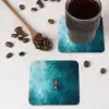 Bootje - Water - Blauw onderzetter kurk middel -sfeer2