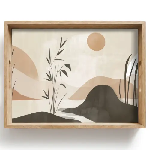 Japandi - Landschap - Beige Dienblad Rechthoek middel -z3d_shopping