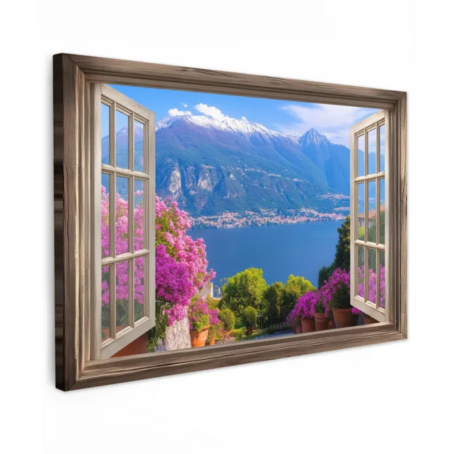 Outdoor Leinwand - Durchblick - Berg - Landschaft - Ausblicke - See