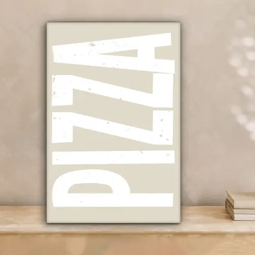 Pizza - Decoratie - Japandi - Wit canvas 2cm klein -sfeer1