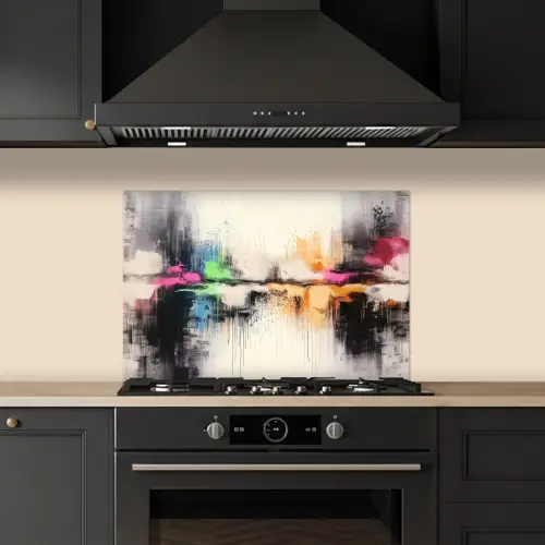 Abstract - Kleurexplosie - Landschap keuken achterwand spatscherm klein -sfeer1