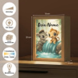 Zebra - Aapje - Waterval - Rotsen Light Box met kabel (Kinderlampje) klein -USP_websiteoverzichtDE