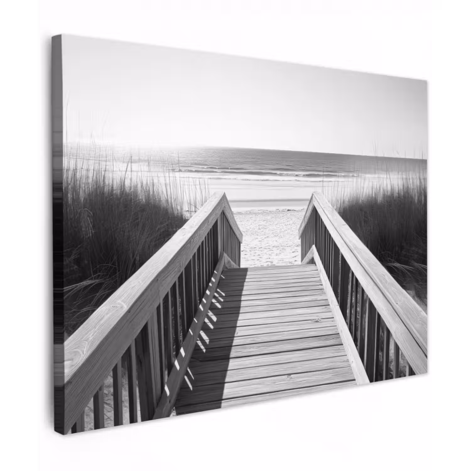 Leinwandbild - Steg - Holz - Strand - Meer