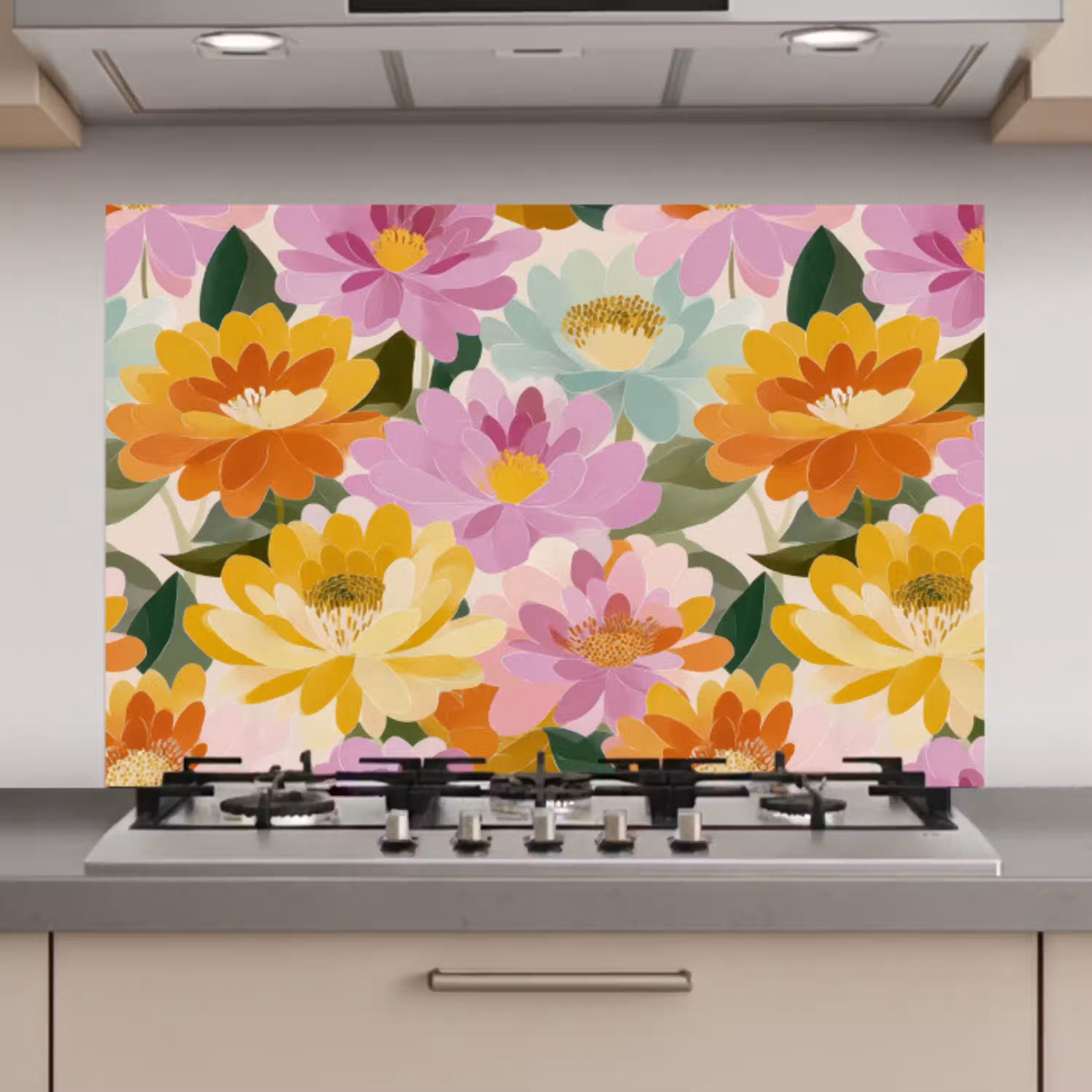 Lelies - Aquarel - Pastel keuken achterwand spatscherm klein 900 -3d_website