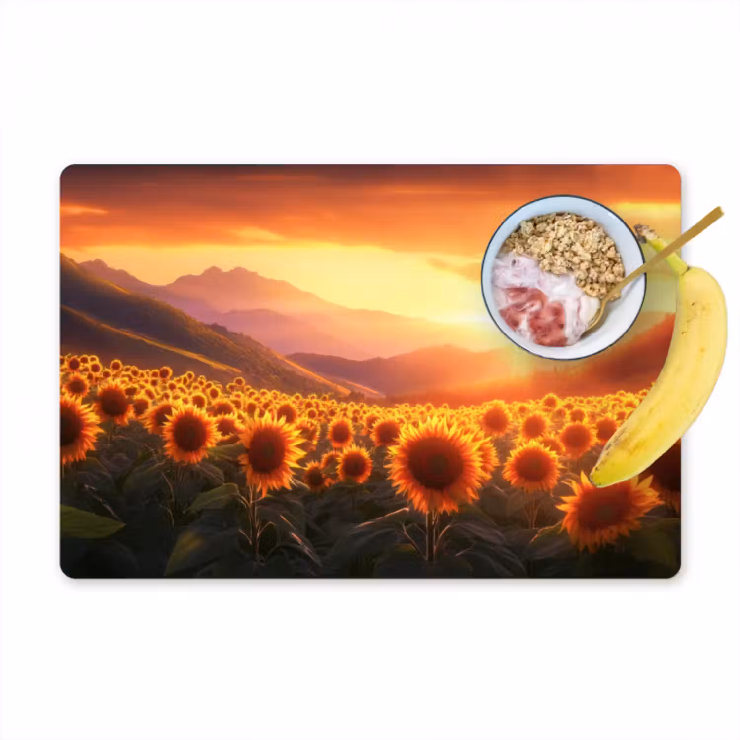 Tischset - 6 Stück - Sonnenblumen - Sonnenuntergang - Landschaft