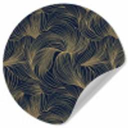 Abstract - Lijnen - Blauw - Goud Wandcirkel behangsticker klein 186 -3d