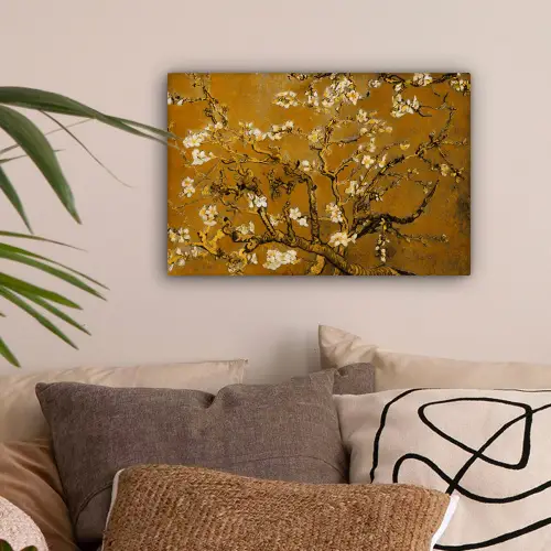 Amandelbloesem - Kunst - Van Gogh - Goud canvas 2cm klein -sfeer1