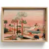 Roze landschap - Palmen - Water Dienblad Rechthoek middel -z3d_shopping