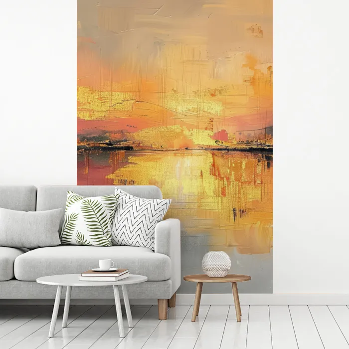 Modern - Abstract - Goud - Roze fotobehang vinyl groot -woonkamer