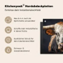 Stier - Kleurrijk - Hoorns Inductie beschermer vinyl 3mm middel -zzzzzzusp-haakje_DE