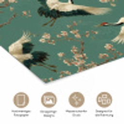 Kersenbloesem - Kraamvogels - Groen poster papier klein 62 -tcloseup_DE