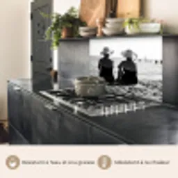 Vrouwen - Zonnehoed - Strand - Zwart - Wit keuken achterwand 2 middel -usp_FR