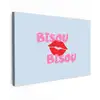 Lippen - Bisou - Blauw canvas 2cm klein -z3d