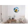 Badeend - Stoer - Golven Wandcirkel aluminium klein -woonkamer
