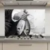 Vissen - Chef - Zwart - Wit keuken achterwand spatscherm klein -3d_website