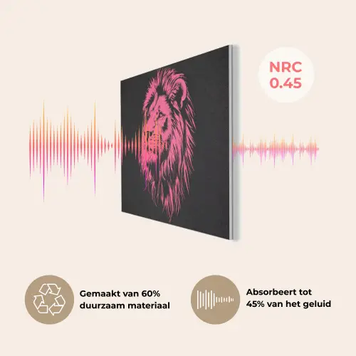 Leeuw - Zwart - Roze - Neon PET vilt klein -USP_NL