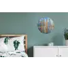 Skyline - Wolkenkrabbers - Water - Blauw Wandcirkel aluminium klein -slaapkamer