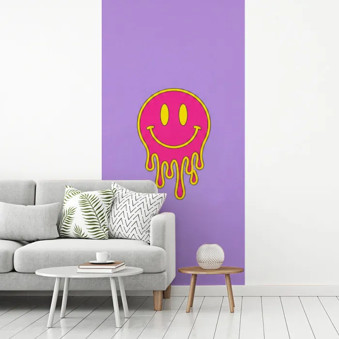Smiley - Drip - Neon fotobehang vinyl groot -woonkamer