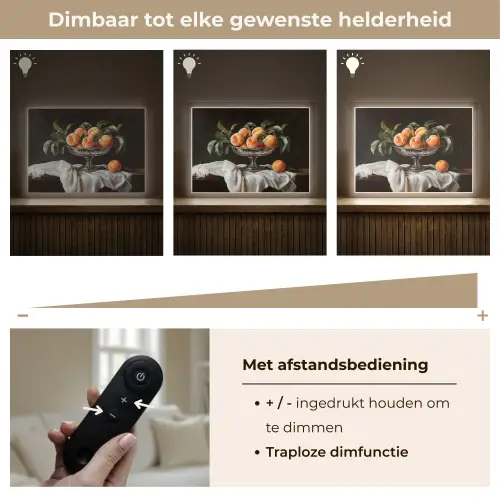 Stilleven - Perziken - Vintage Light Box met batterij (Wandlamp) middel -USP_dimbaarNL