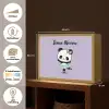 Panda - Paars - Strikje - Kawaii Light Box met batterij (Wandlamp kind) middel -USP_websiteoverzichtNL