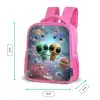Vrolijke buitenaardse vrienden Kinderrugzak - Roze middel -productfoto_formaten