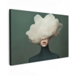 Hoed - Vrouw - Beige Tuinposter op houten frame 2 cm dik klein -3d