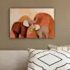 Olifanten - Oranje - Abstract canvas 2cm klein -sfeer3