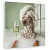 Hond - Bad - Champagne - Handdoek plexiglas 5mm klein -zzzproduct_nieuw