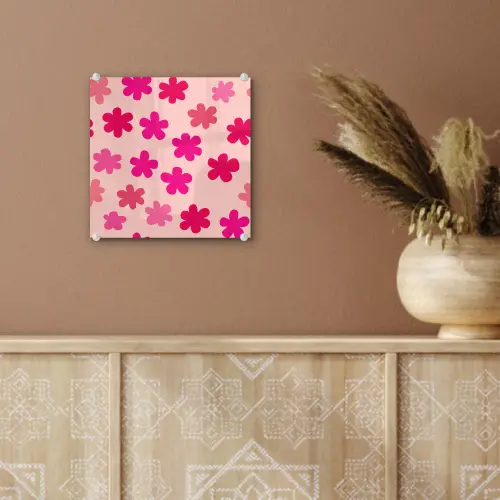 Bloemen - Patroon - Roze plexiglas 5mm klein -sfeer5