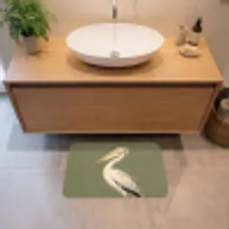 Pelikaan - Wit - Vogel - Klassiek - Natuur Badmat klein -sfeer1