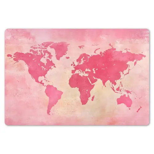 Wereldkaart - Roze - Vaag Placemat vinyl groot -zzsfeer1_Kitchenyeah-website