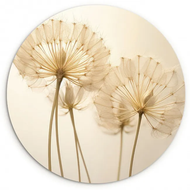 Zonovergoten Paardenbloemen KitchenYeah - Keuken - Wandcirkel Forex klein -3d