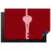 Love - Hart - Rood Inductie beschermer vinyl 3mm klein -3d
