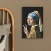 Meisje met de parel - Johannes Vermeer - Peace canvas 2cm klein -sfeer3