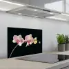 Orchidee - Bloemen - Zwart - Roze - Knoppen keuken achterwand spatscherm klein -3d_schuin