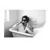 Bad - Vrouw - Zwart - Wit Muursticker klein -3d