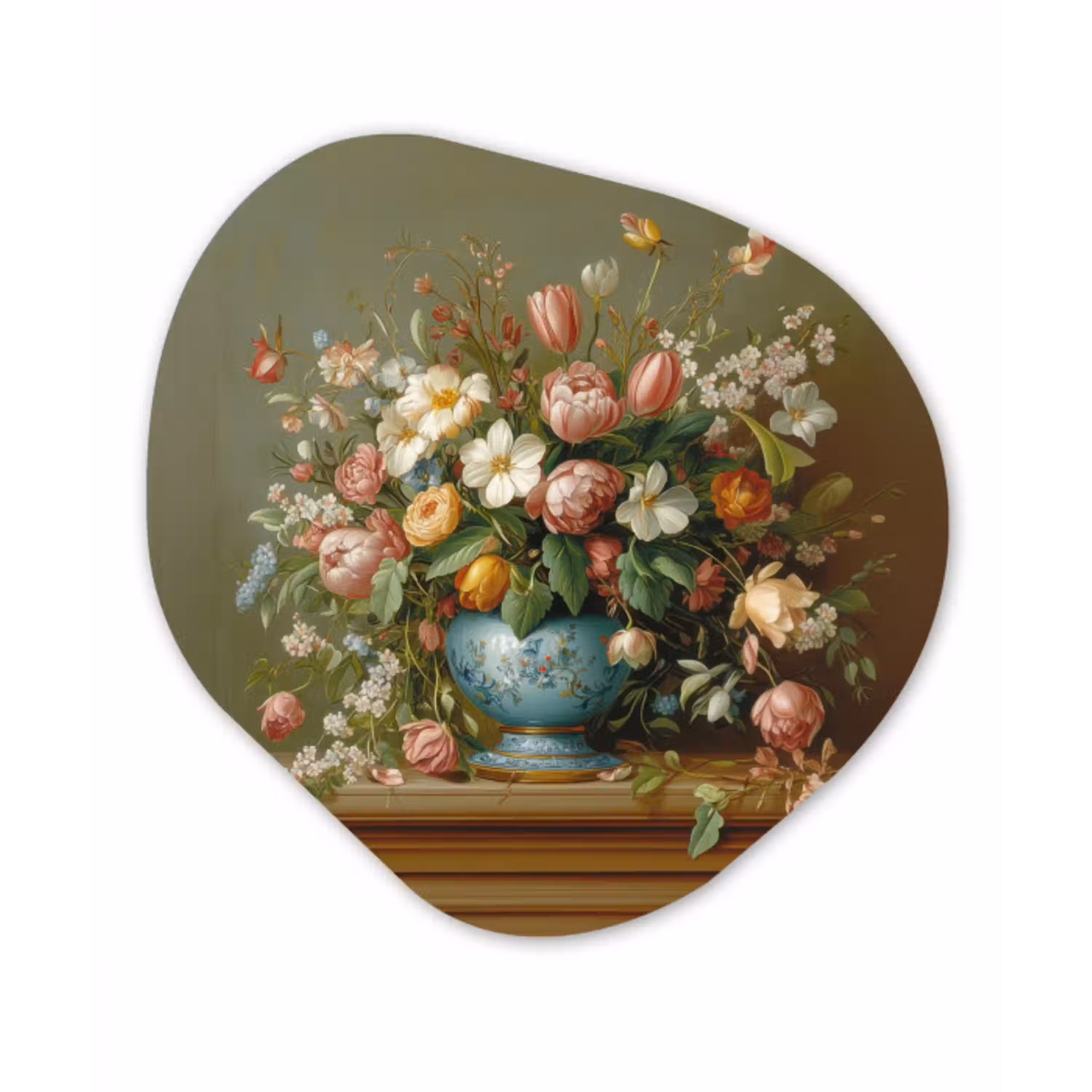 Vaas - Pastel - Kleuren - Bloemen Wandcirkel Organisch Forex 3mm klein -3d