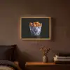 Kip - Bucket - Delfts blauw - Lekker Light Box met batterij (Wandlamp) middel -sfeer4