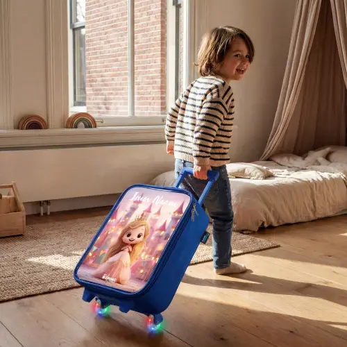 Prinses - Roze - Kasteel Kinderkoffer - Blauw klein -sfeer1