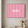 Roze - Gestreept - Belle Textielframe zwart klein -sfeer2